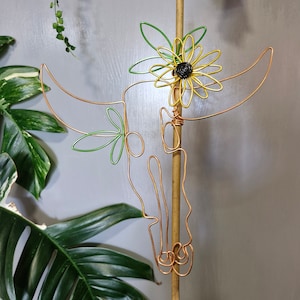 She&#39;s Fa-BULL-ous wire plant stake. Indoor plant Decor. House plant decor. Plant bling. Plant pal. Indoor plant trellis. Plant support.