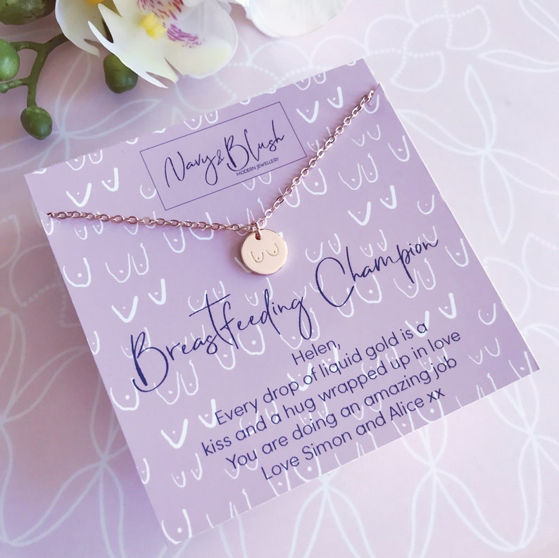 Gold Breastfeeding Necklace Breast Milk Jewelry New Mother Etsy UK