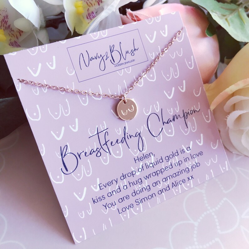 Gold Breastfeeding Necklace Breast Milk Jewelry New Mother Etsy UK