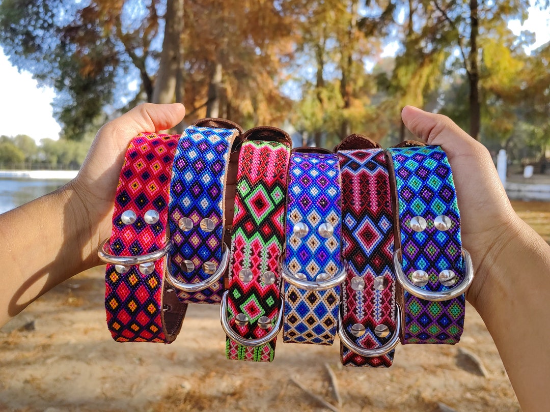 Mexican Dog Collar, Handmade Dog Collar, Large Dog Collar, Aztec Dog
