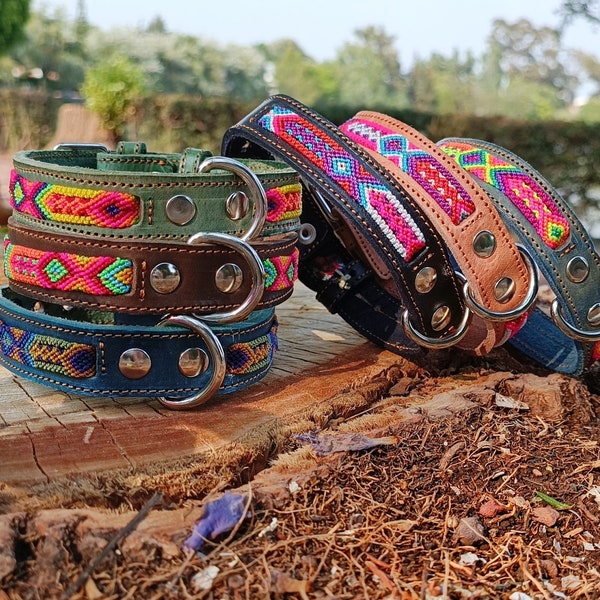 Leather dog collar, Mexican Dog Collar, Small Dog Collar, Handmade Dog Collar, Cute boy Dog Collar, Pet collar, Puppy Collar, Dog Collar