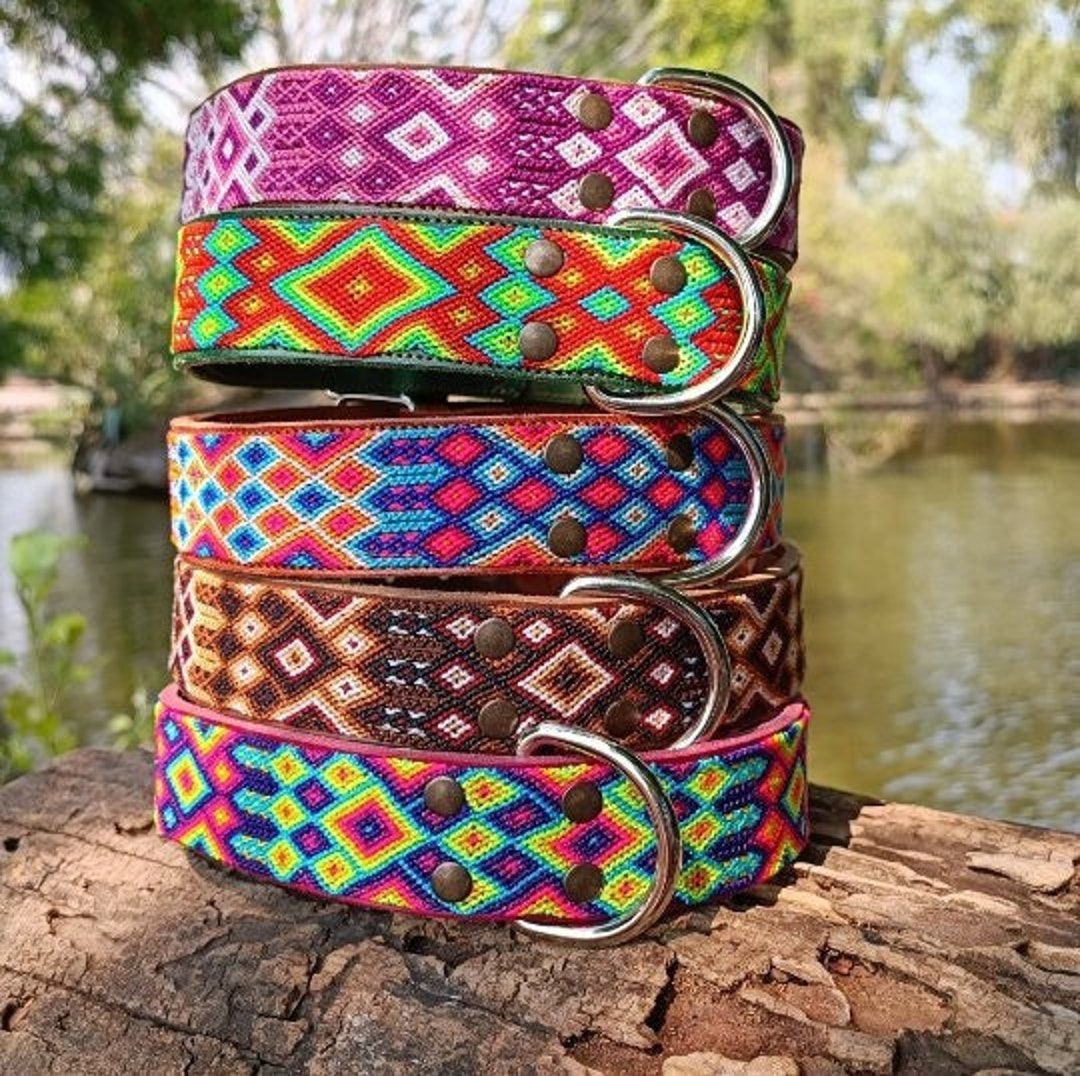 XL Leather Dog Collars Mexican Dog Collars Handmade Dog Etsy