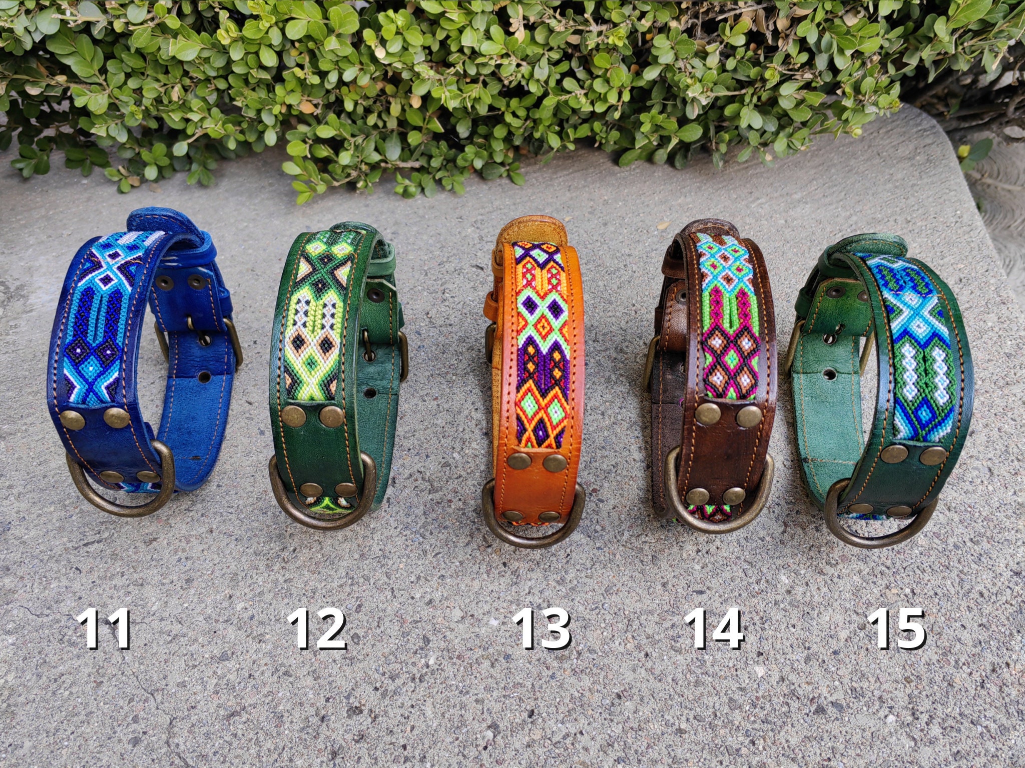 Medium Leather Dog Collars Mexican Dog Collars Handmade Etsy