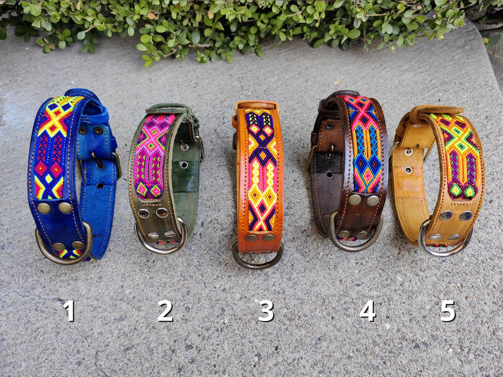 Medium Leather Dog Collars Mexican Dog Collars Handmade Etsy