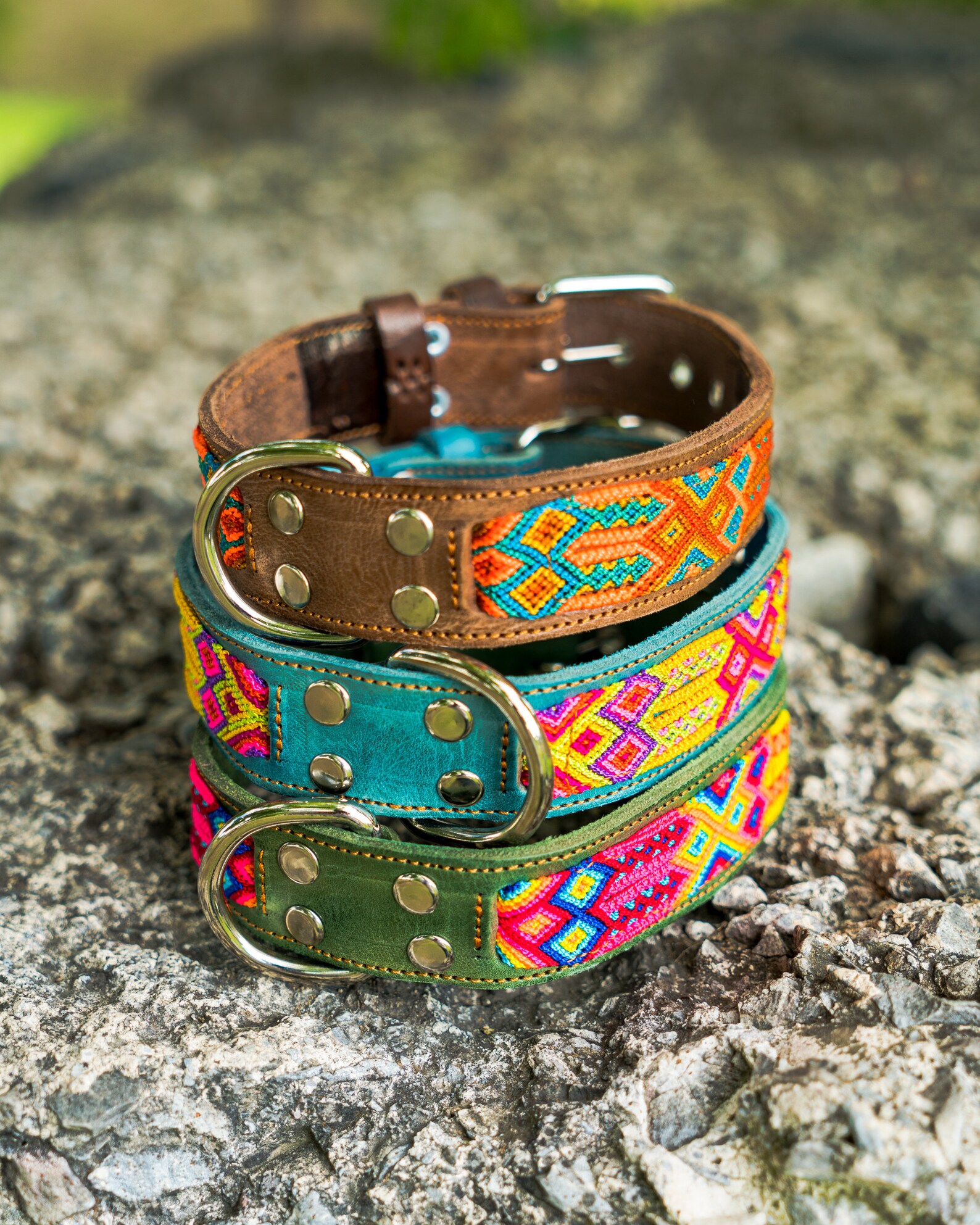 Medium Leather Dog Collars Mexican Dog Collars Handmade Etsy