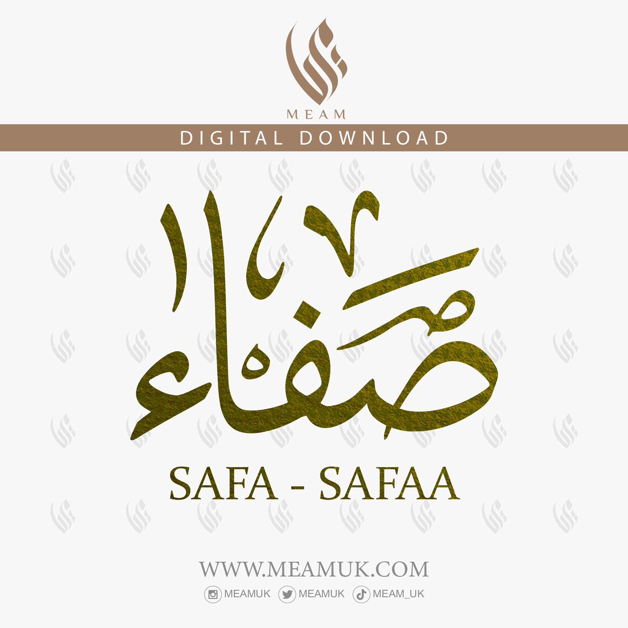 Safa Safaa Saffa Arabic Name SVG, Digital Download Files ,digital Cut