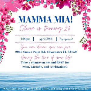 Mamma Mia Birthday Party Invitation Template Canva