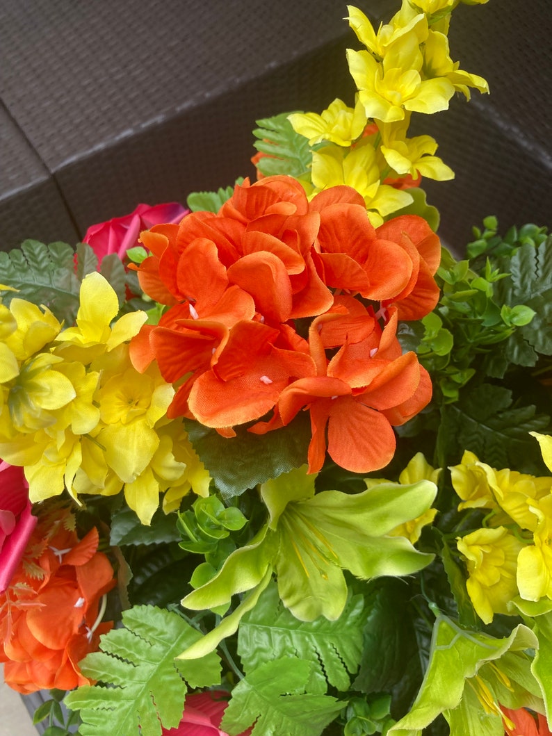 Spring and Summer Mother's Day Cemetery Cone Arrangement, Pink Cemetery Cone, Graveside Remembrance Flowers, Funeral Memorial Flowers image 5