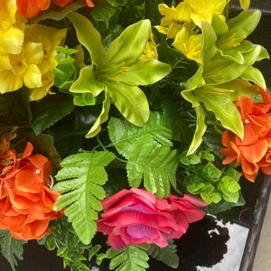 Spring and Summer Mother's Day Cemetery Cone Arrangement, Pink Cemetery Cone, Graveside Remembrance Flowers, Funeral Memorial Flowers image 6