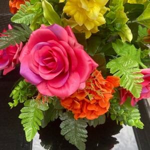 Spring and Summer Mother's Day Cemetery Cone Arrangement, Pink Cemetery Cone, Graveside Remembrance Flowers, Funeral Memorial Flowers image 7