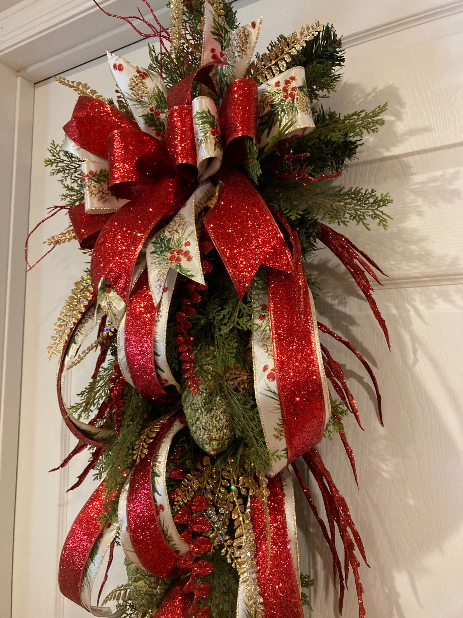 Large Christmas Teardrop Swag Wreath for Front Door Teardrop Etsy