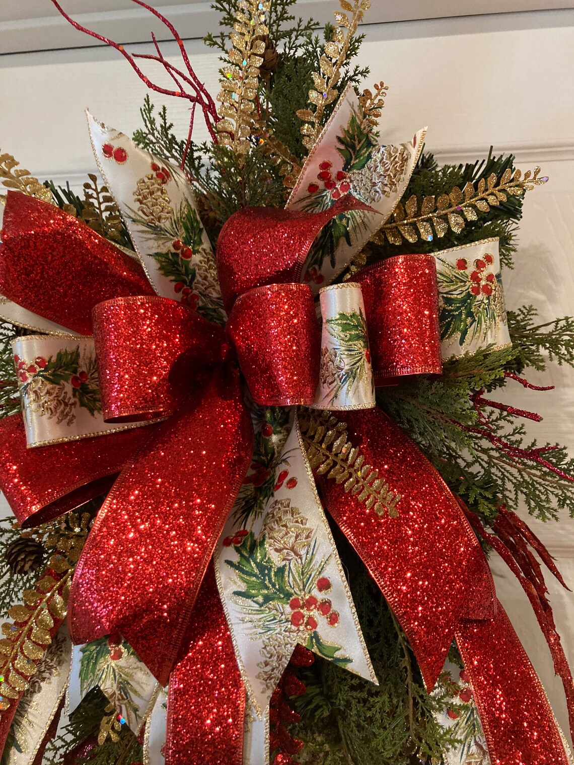 Large Christmas Teardrop Swag Wreath for Front Door Teardrop Etsy