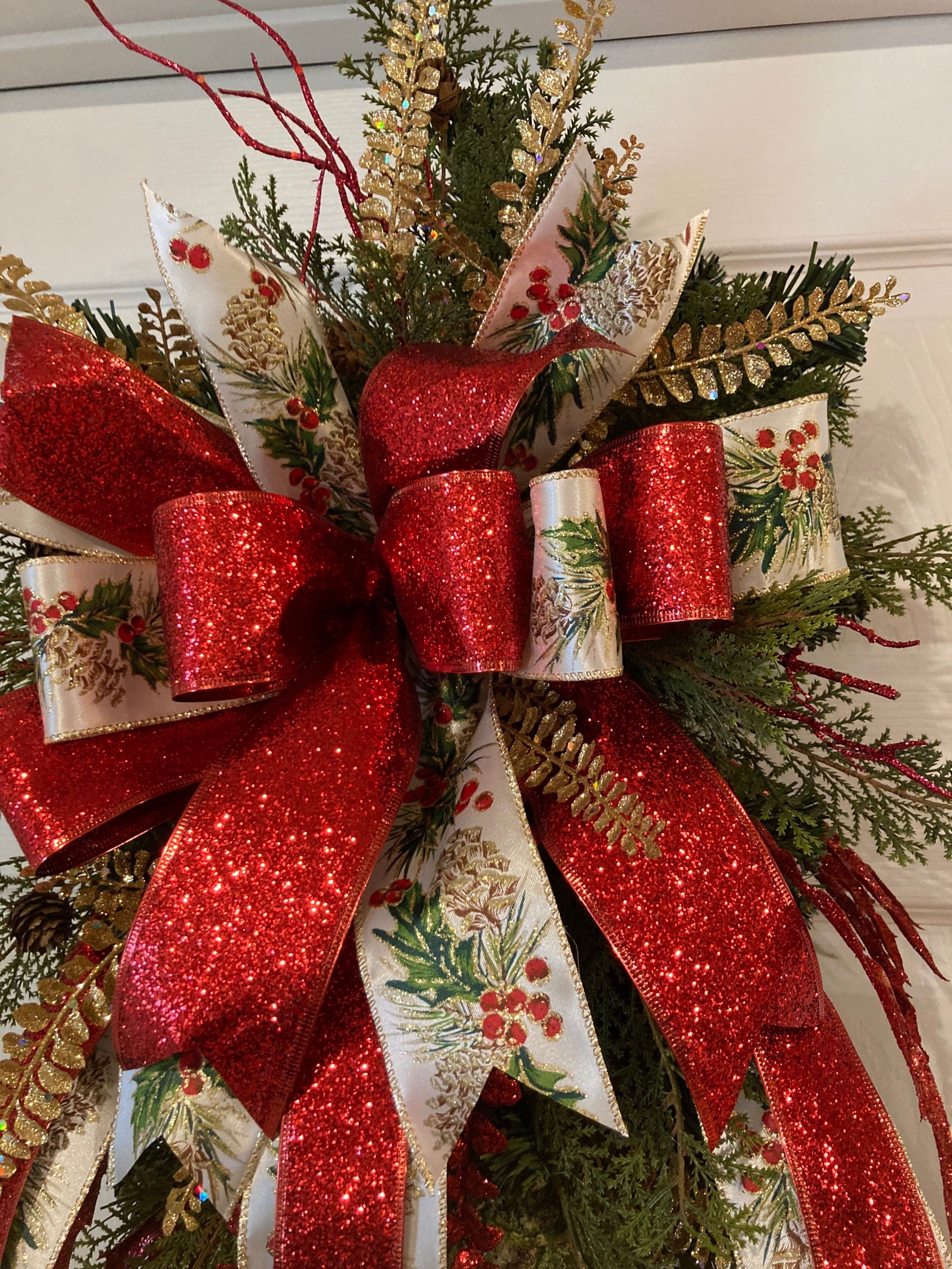 Large Christmas Teardrop Swag Wreath for Front Door Teardrop Etsy