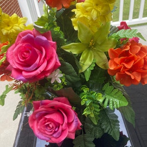 Spring and Summer Mother's Day Cemetery Cone Arrangement, Pink Cemetery Cone, Graveside Remembrance Flowers, Funeral Memorial Flowers image 10