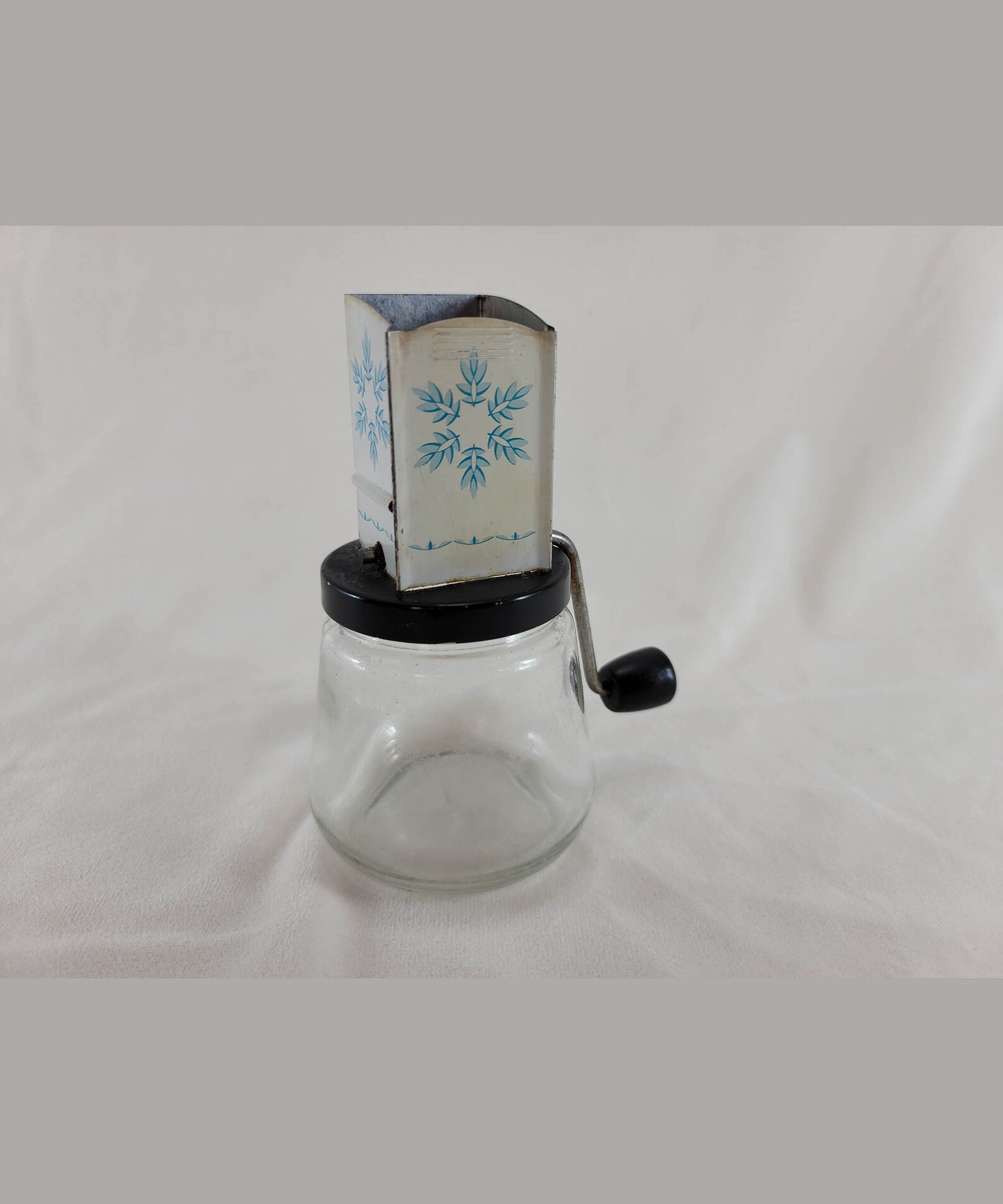 Vintage Glass Jar Nut Grinder with Decorated Metal Chute and Etsy