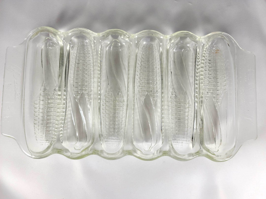 Miracle Maize, Cornbread Baking Dish, Farmhouse Kitchen, Glass Corn Cob