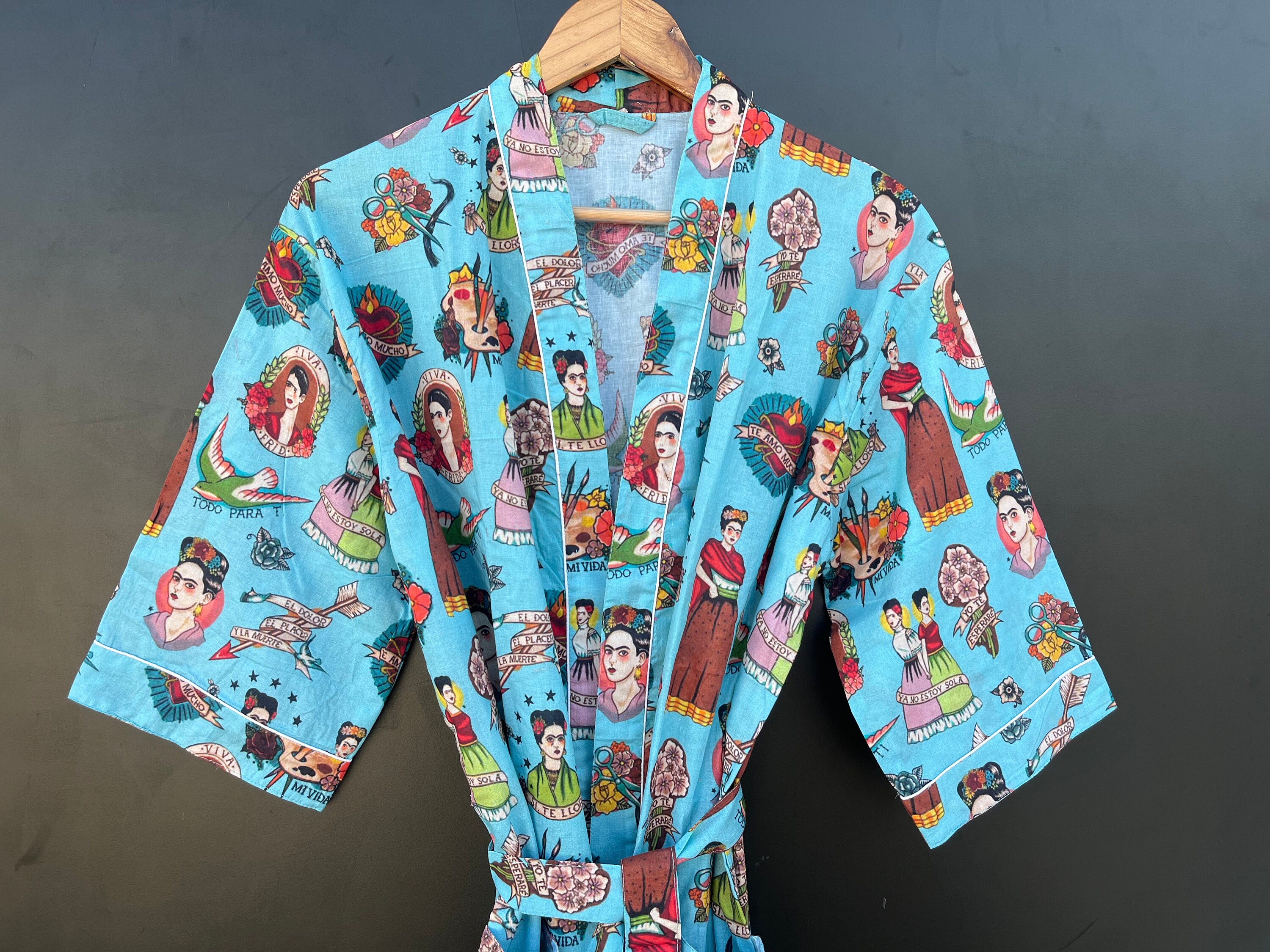 Cowboy Robe Cowboy Cotton Kimono Robe: Digital Print Bath Robe - Etsy