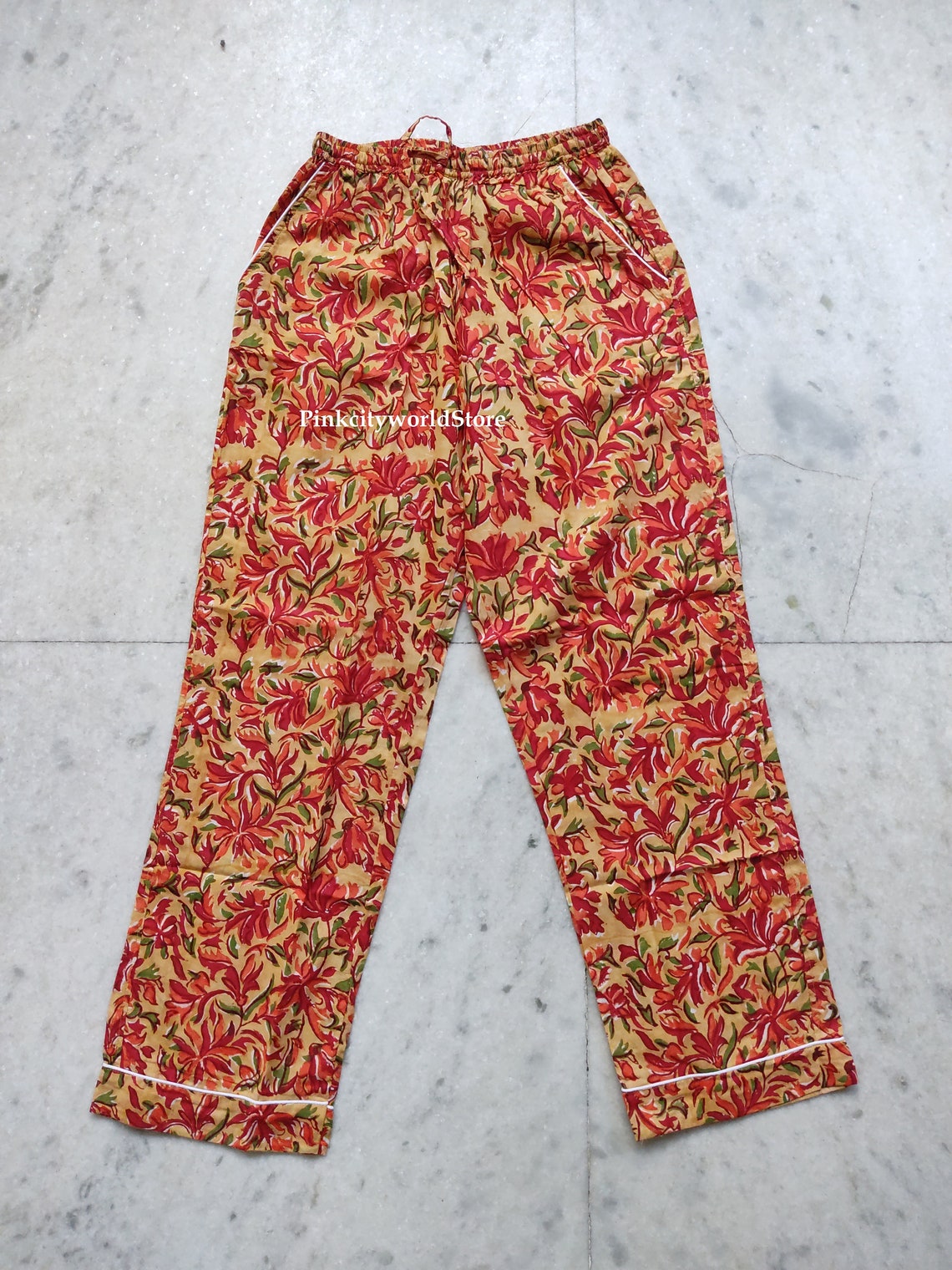 Indian Handmade Women Pajama Set Floral Print Pure Cotton PJ Etsy