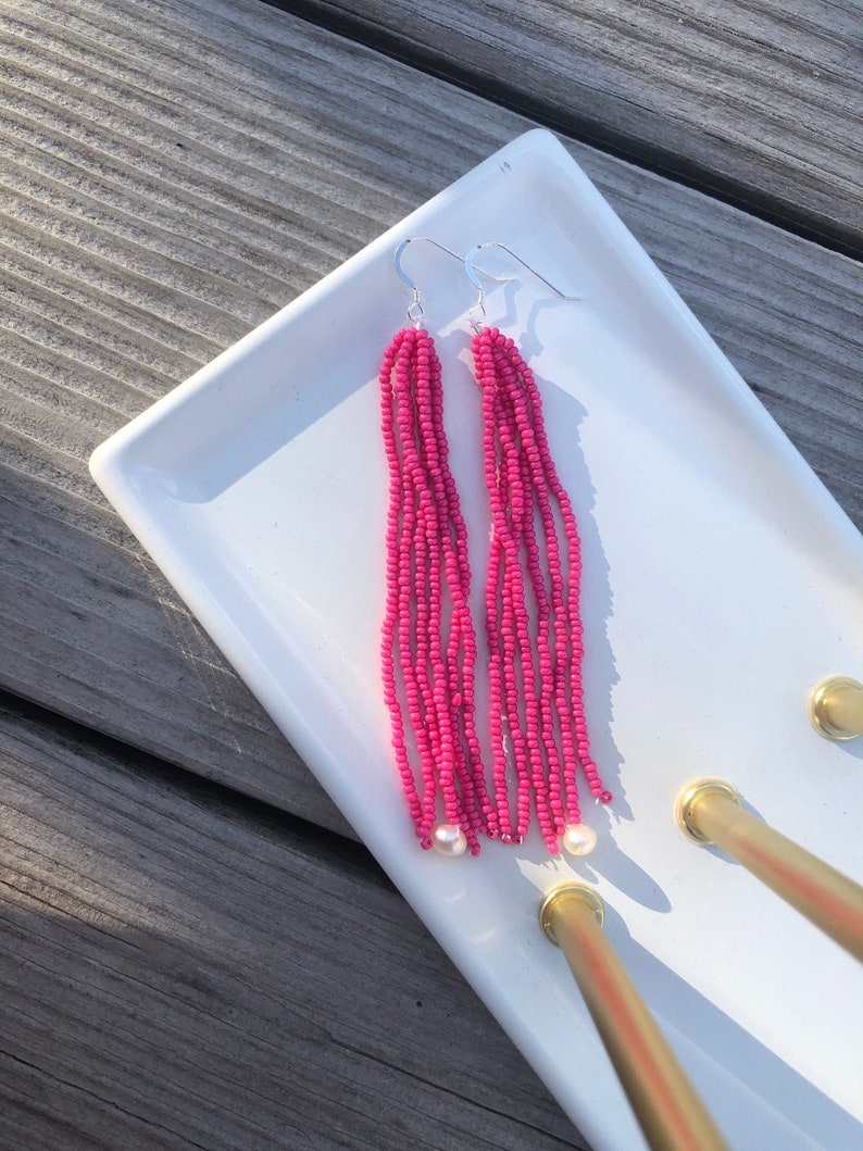 Pink Minx Beaded Earrings