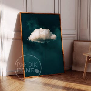 Tiefe Teal Wolke, Kunstdruck, Dunkelgrün Blau, Stimmungsvoller Himmel Kunst, Dunkelgrün Blau Kunst, Blaugrün Wand Kunst, Blau Wand Kunst, Maximalist Dekor, Abstrakte Kunst Poster