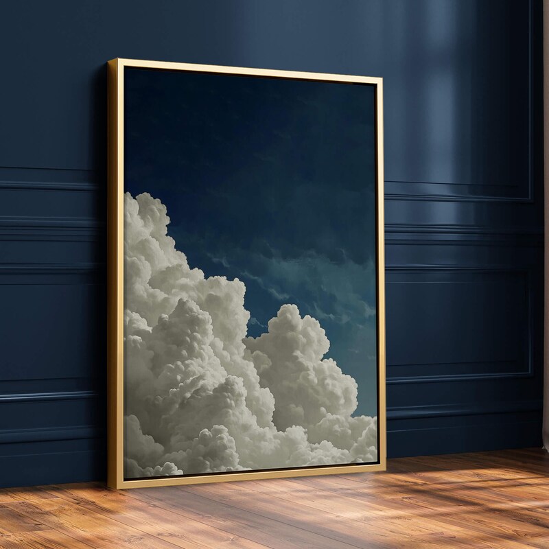 Dark Blue Wall Art Etsy