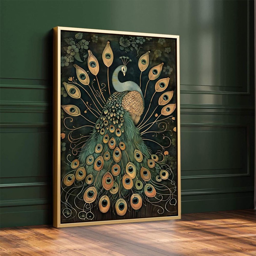 ★Original ART  ‘Peacock’ Peacock Wall Art Set of 6 Peacock Print Peacock Feather Wall