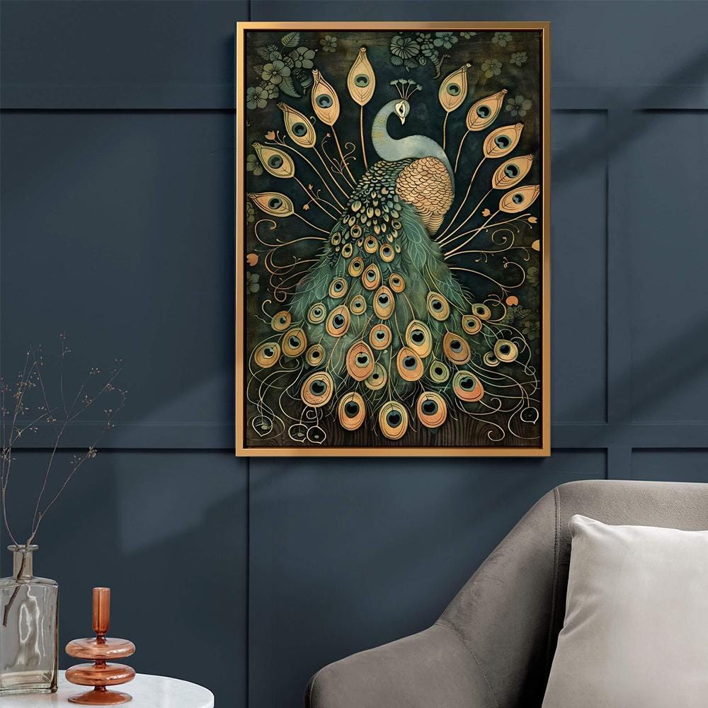 画材 Peacockesque Vintage Peacock Wall Art Print Large Framed Peacock Wall Art