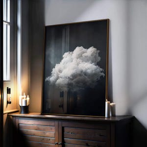 Stürmische Wolke Kunstdruck, Stimmungsvoller Himmel Kunst, Graue Wolke Kunst, Dunkelblau Wandkunst, Dunkelblau Wandkunst, Maximalist Dekor, Abstrakte Kunst Poster