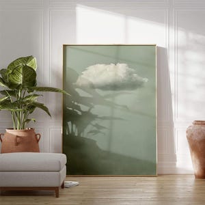 Sage Cloud Art Print, Moody Sky Art, Vintage Antique Art, Sage Green Wall Art, Light green Wall Art, Maximalist Decor Neutral