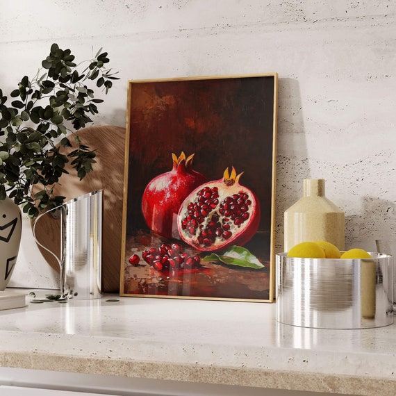 Stampa Su Tela Con Melograno Rosso LMYCHENG | Poster Artistico Per Parete 30x45 Cm | Decorazione Per Soggiorno E Cucina