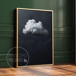 Dunkelgraue Wolke Art Print, Stimmungsvoller Himmel Kunstdruck, Wolke Minimalistische Kunst, Dunkle Wandkunst, Großer Kunstdruck, Maximalist Dekor, Abstrakte Kunst Poster