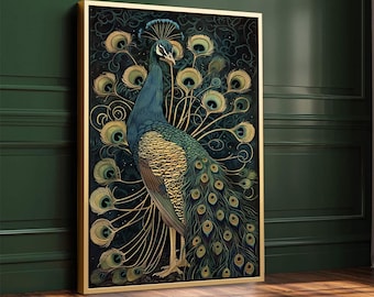 ★Original ART  ‘Peacock’ Vintage MCM 1960's Decorative Pair of Metal Peacock Wall Art