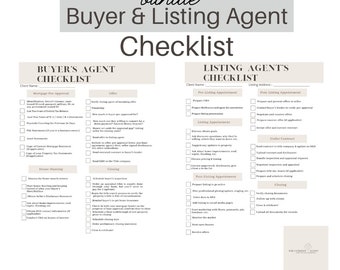 Buyer's Agent Listing Agent Real Estate Checklist Instant Download Digital Template | Real Estate Agent Tools | Real Estate Printable