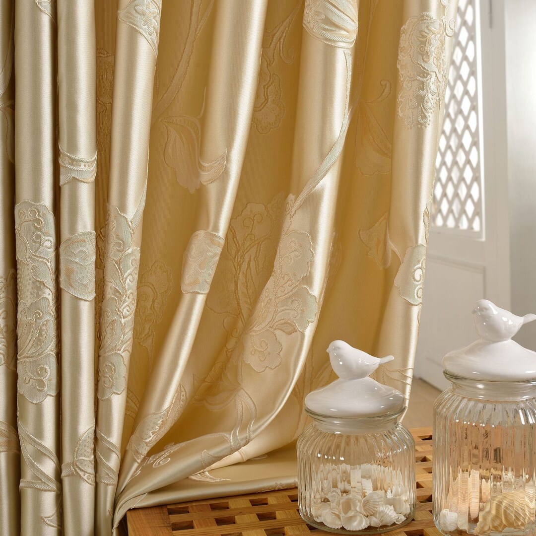 Luxury Curtains for Living Room Gold Window Treatments for Etsy