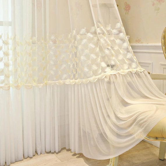 Double Layer Sheer Curtains for Living Dining Room Lace - Etsy