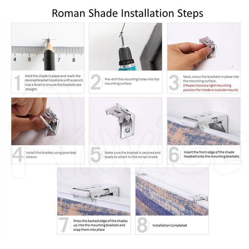 Roman Shades Hardware for Installation Included Window Etsy