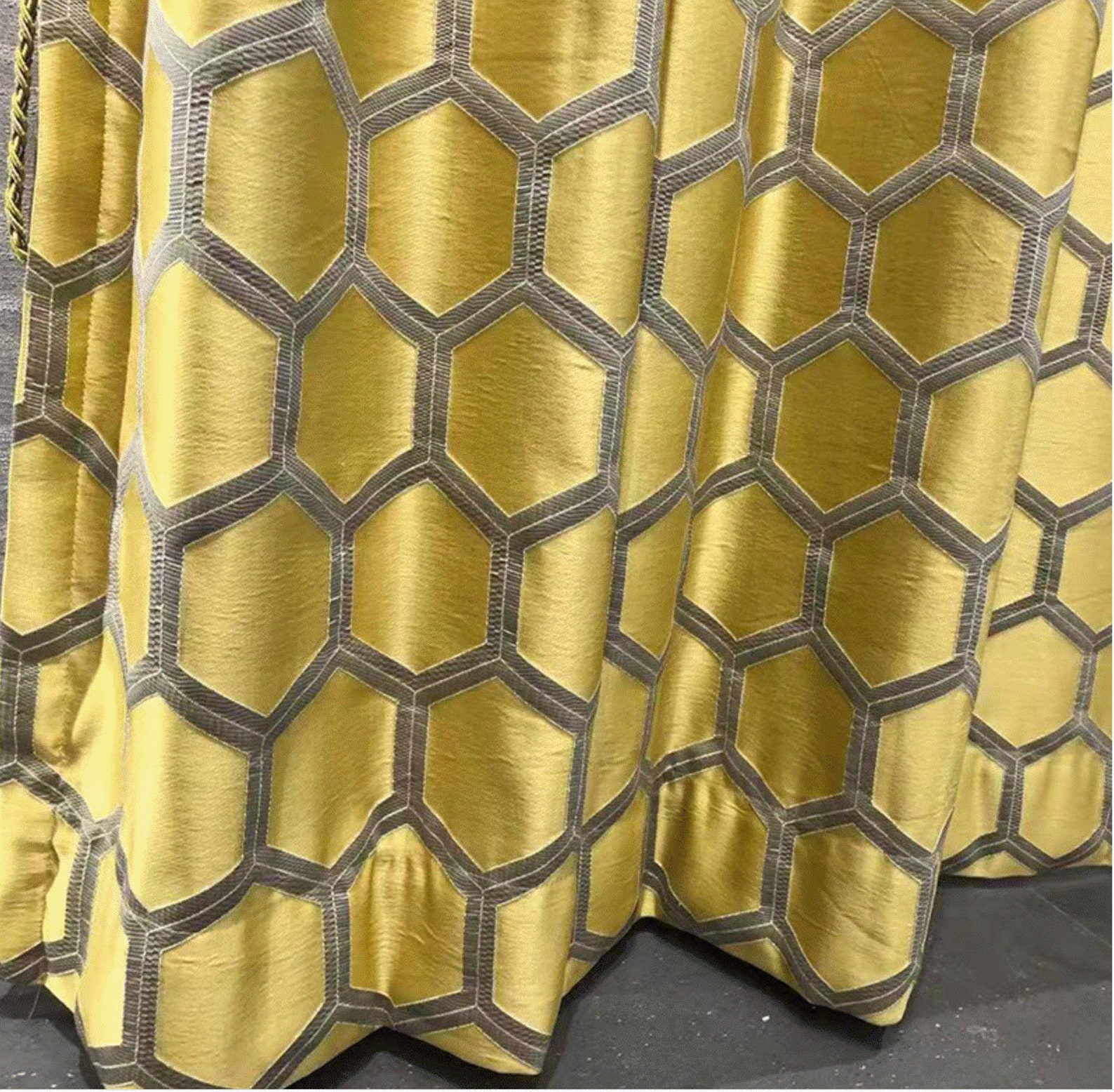 Luxury Gold Geometric Pattern Blackout Curtains for Living - Etsy