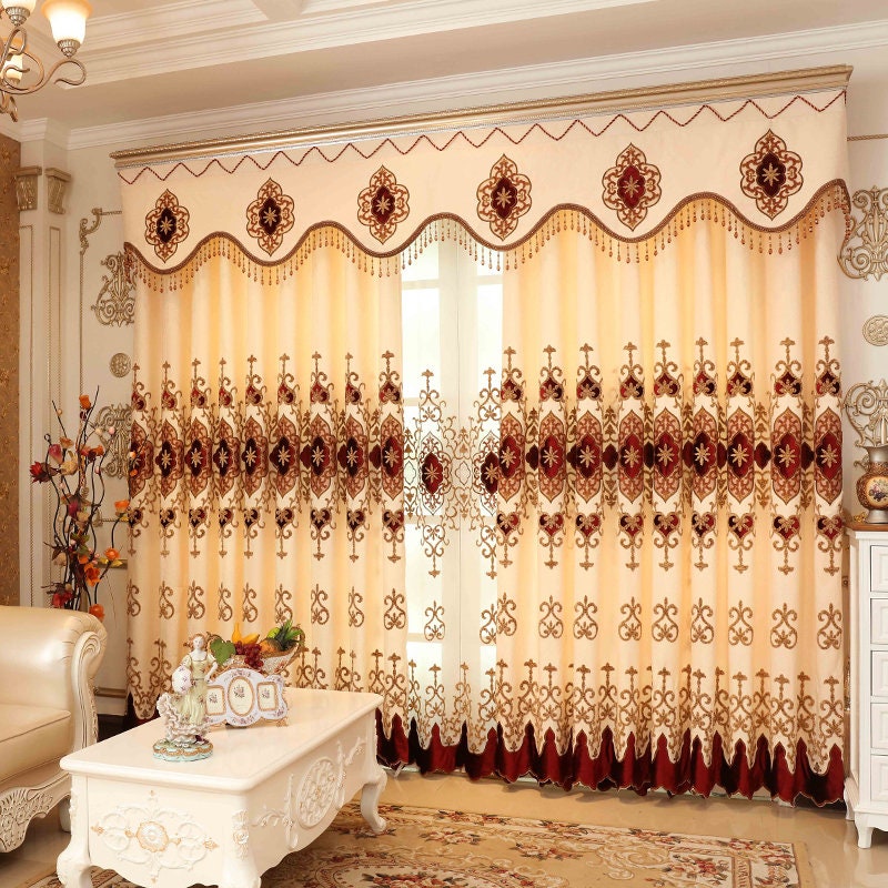 Luxury Embroidered Blackout Curtains for the Livingroom French