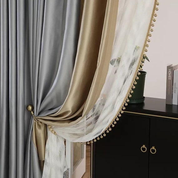 Curtains for Living Room Light Luxury Highend Imitation Silk Etsy