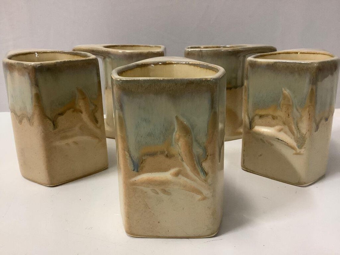 Padilla Dolphin Mugs signed by Rodolfo Padilla Ocean Blue Etsy