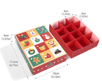 Kerstmysteriedoos, kerstverrassingsadventskalender voor kinderen, kerstcadeaudoos, kerstfeestgunst, aanpasbare vakantiegeschenkverpakkingen