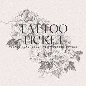Tattoo Ticket by Nini.inks | &quot;Skeleton & Floral&quot;