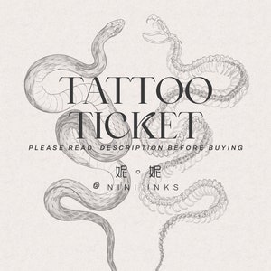 Tattoo Ticket by Nini.inks | "Snake VS Skeleton"