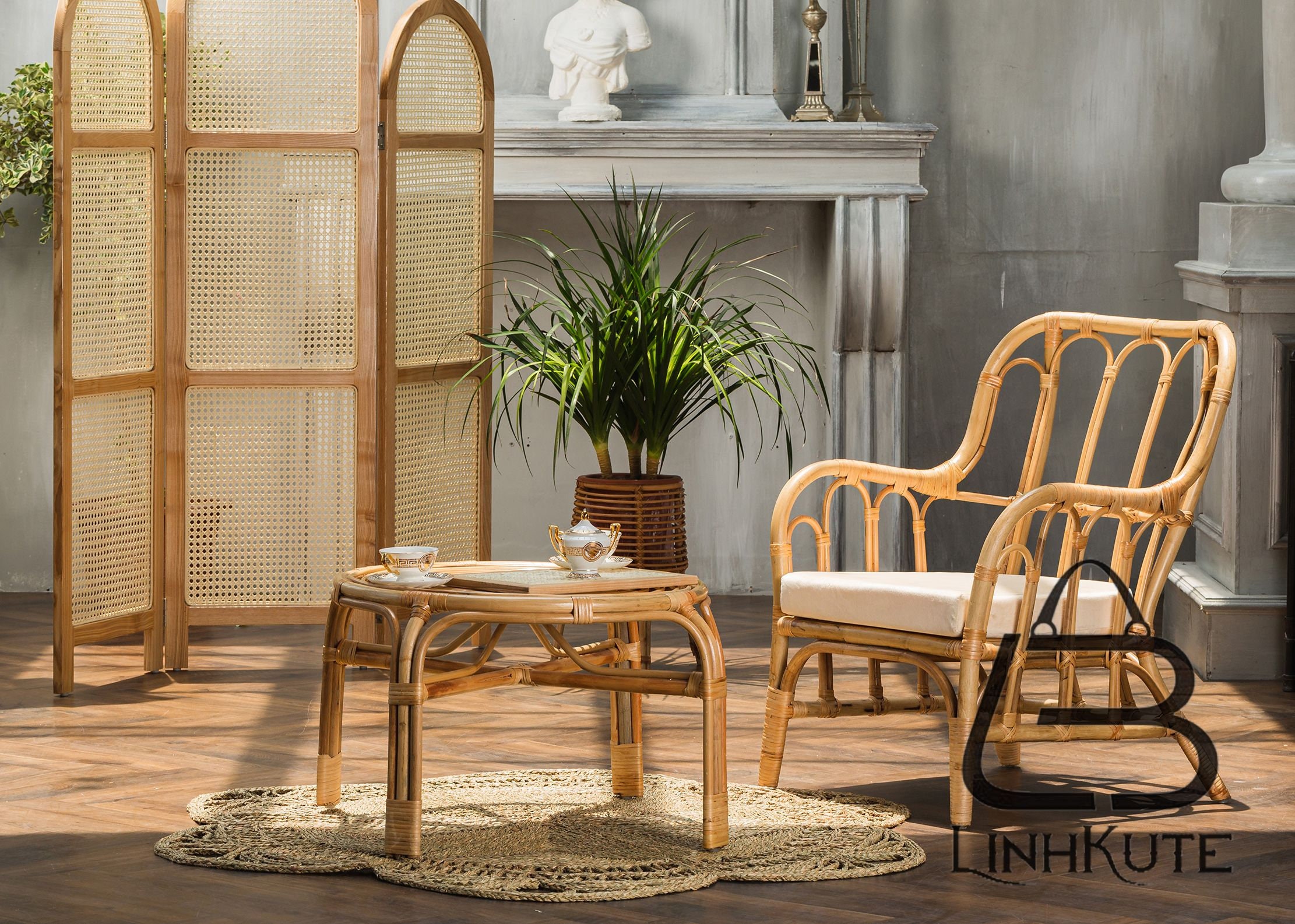 Handgefertigter Bambus und Rattanstuhl Teestuhl | Etsy