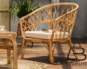 Decorative chair Bench, adult armchair, rattan chair, large armchair, handmade rattan chair,
