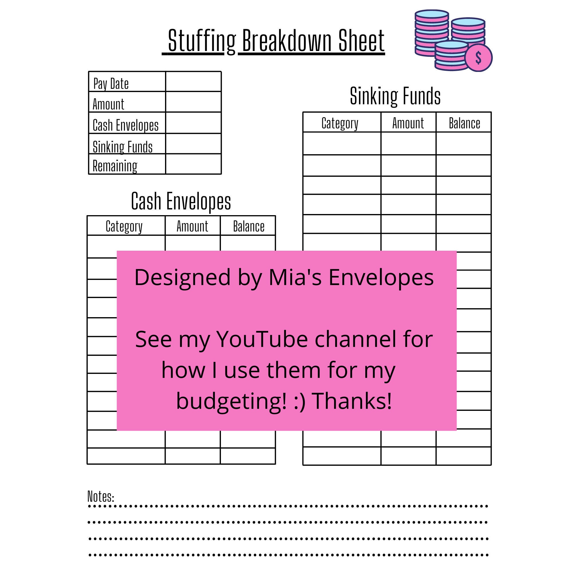 Digital Bundle Cash Envelope Stuffing Tracker Expense Etsy