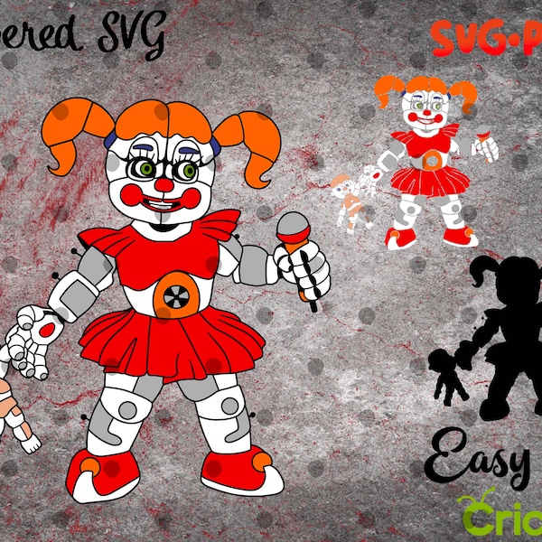 Layered SVG Circus Baby for Cricut, Horror Svg, Vinyl File, Ghost svg and png, Horror Movie svg game