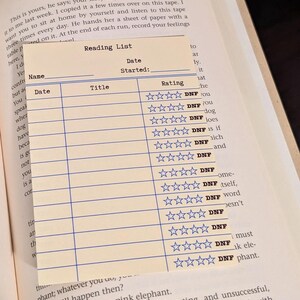 Fiche de bibliothèque vintage, suivi de livre, club de lecture, suivi de club de lecture, livres que j'ai lus, feuille d'évaluation de livre