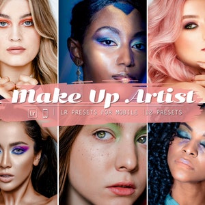 12 Mobile Lightroom Presets, Make Up Artist presets, instagram presets, skin presets, mobile presets, blogger preset, lightroom presets