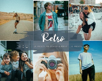 Retro Lightroom Presets, Mobile & Desktop, Old Film Look (Digital Download)
